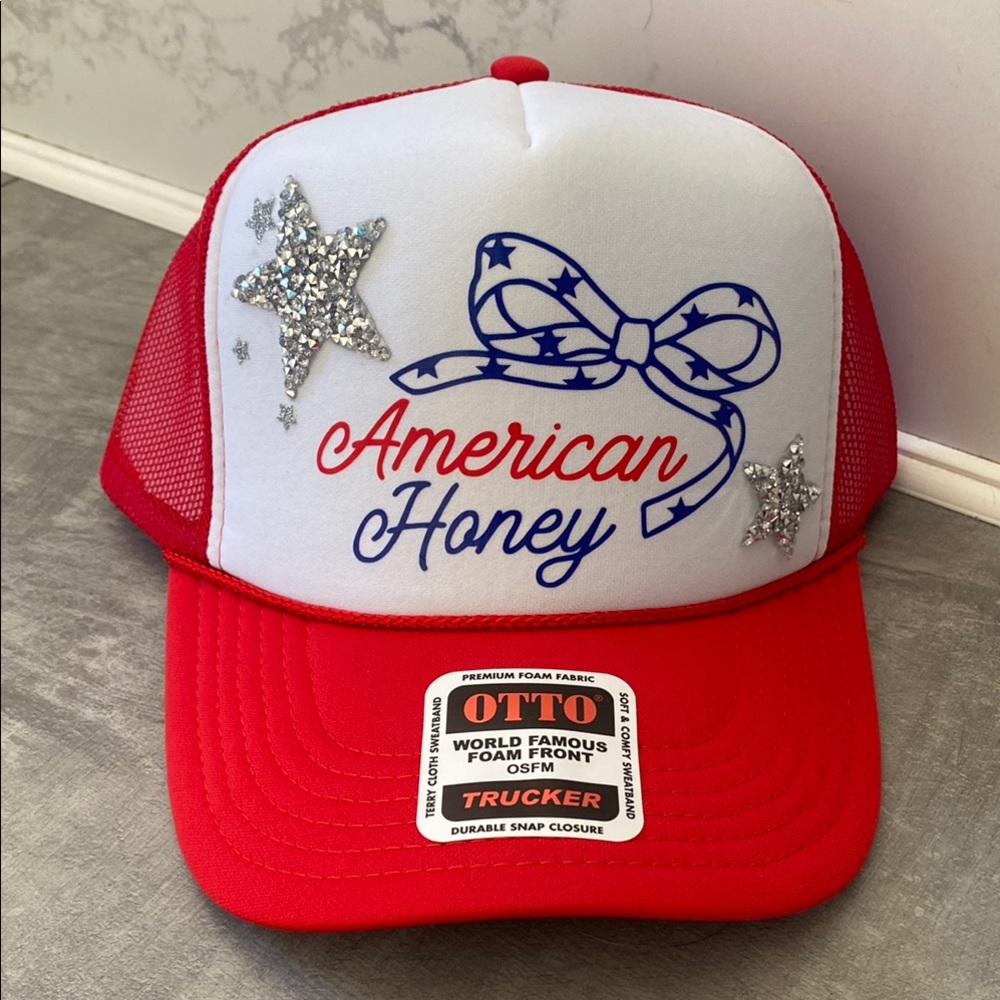 OTTO Red and White American Honey Trucker Hat